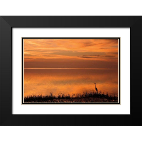 Crystal Beach Sunset Black Modern Wood Framed Art Print with Double Matting by Jones, Mike