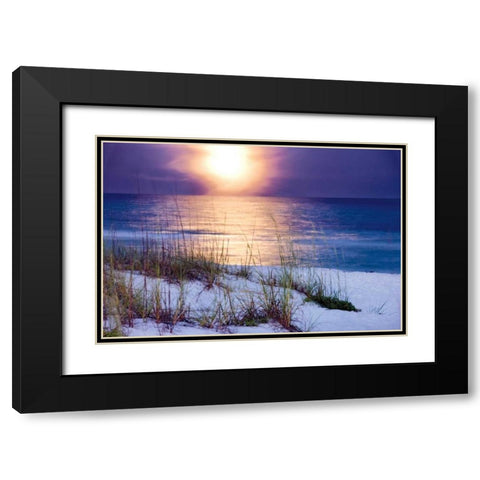 Pensacola Moonrise Black Modern Wood Framed Art Print with Double Matting by Jones, Mike