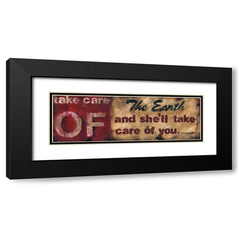 Take Care Of The Earth Black Modern Wood Framed Art Print with Double Matting by Pasion, Wani
