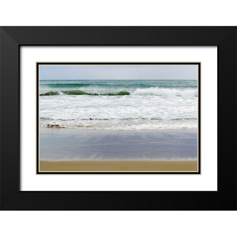 Beach Time Black Modern Wood Framed Art Print with Double Matting by Vila, Toni
