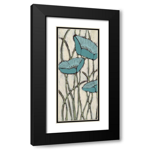 Bleu I Black Modern Wood Framed Art Print with Double Matting by MAJA