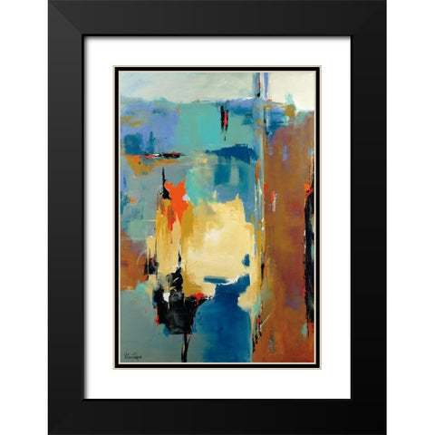 Waterfall Black Modern Wood Framed Art Print with Double Matting by Jackson, Victoria