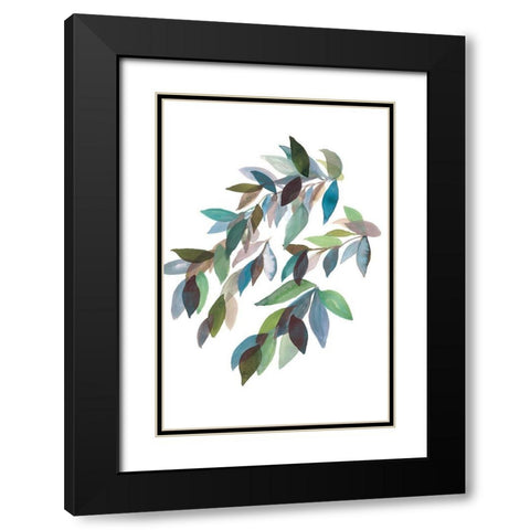 Leaf Collection II Black Modern Wood Framed Art Print with Double Matting by Meyers, Rebecca