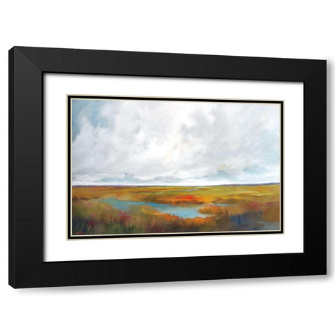 Sunset Over The Marsh Black Modern Wood Framed Art Print with Double Matting by Jackson, Victoria