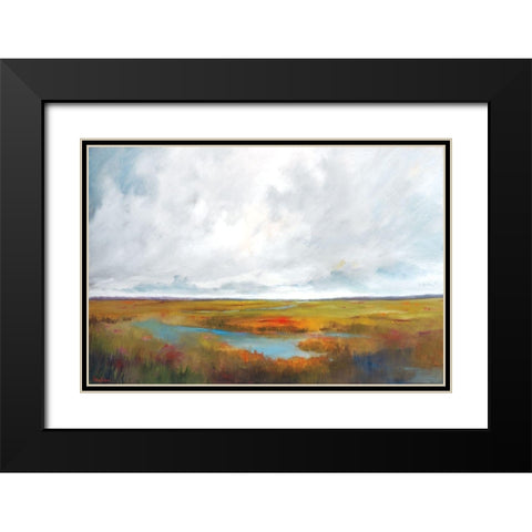 Sunset Over The Marsh Black Modern Wood Framed Art Print with Double Matting by Jackson, Victoria