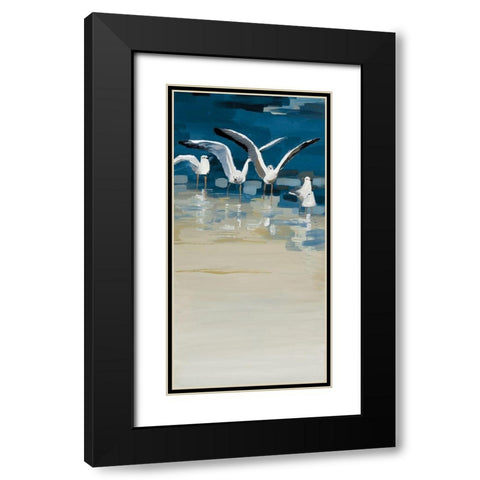 Beach Day Black Modern Wood Framed Art Print with Double Matting by Fitsimmons, A.