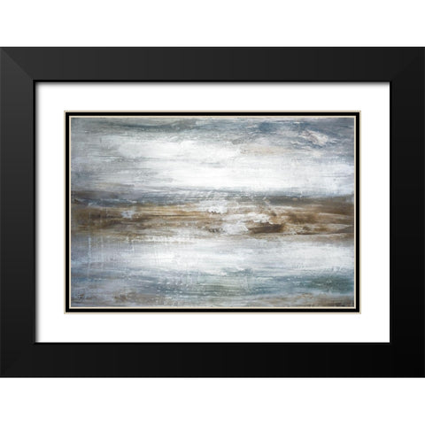 Mirage II Black Modern Wood Framed Art Print with Double Matting by Fontaine, Stephane