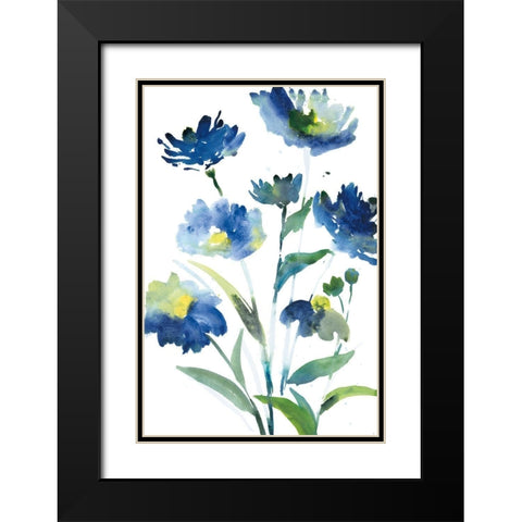 Blue Bliss I Black Modern Wood Framed Art Print with Double Matting by Meyers, Rebecca