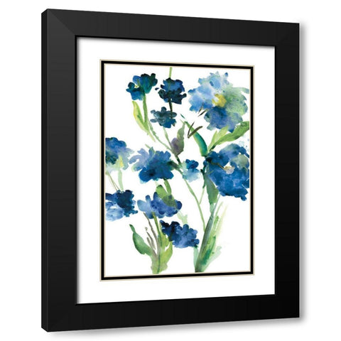Blue Bliss II Black Modern Wood Framed Art Print with Double Matting by Meyers, Rebecca