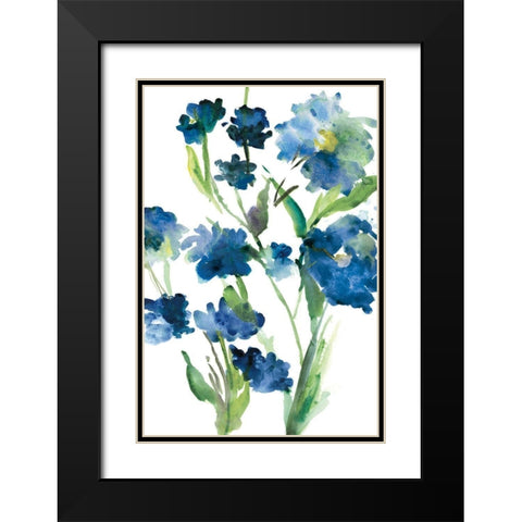 Blue Bliss II Black Modern Wood Framed Art Print with Double Matting by Meyers, Rebecca