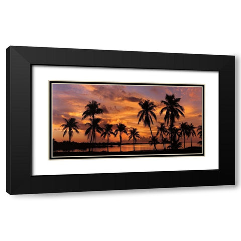 Tropical Sunsets I Black Modern Wood Framed Art Print with Double Matting by Jones, Mike