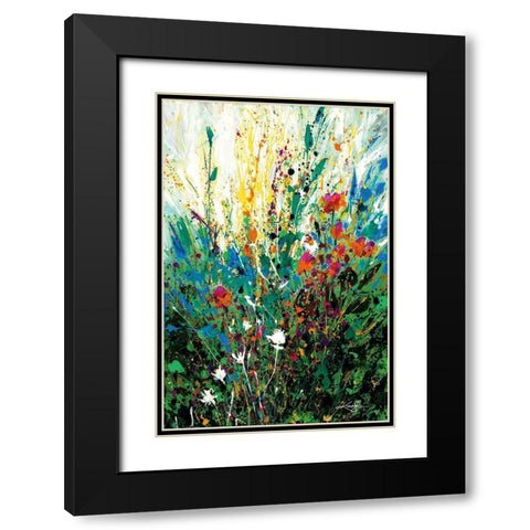 Floral Escape Black Modern Wood Framed Art Print with Double Matting by Stanion, Kathy Morton