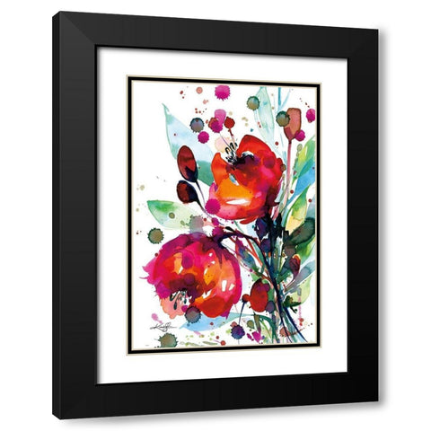 Floral Dream I Black Modern Wood Framed Art Print with Double Matting by Stanion, Kathy Morton