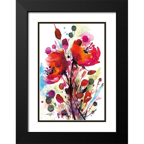 Floral Dream II Black Modern Wood Framed Art Print with Double Matting by Stanion, Kathy Morton