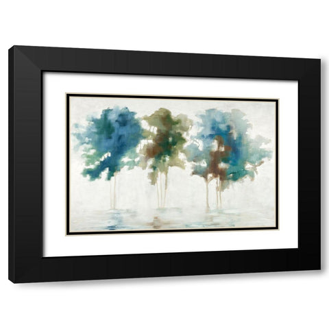 Tree Trio Black Modern Wood Framed Art Print with Double Matting by Ellens, Jacqueline