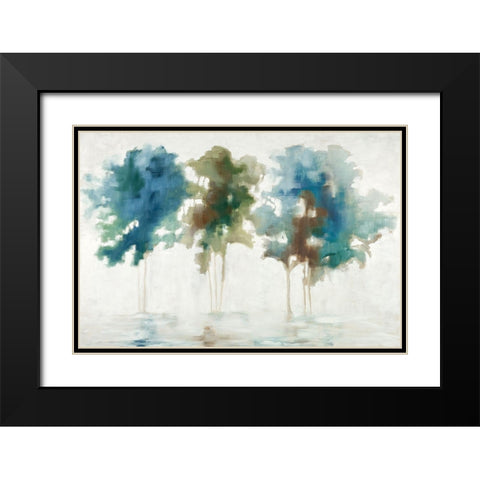 Tree Trio Black Modern Wood Framed Art Print with Double Matting by Ellens, Jacqueline