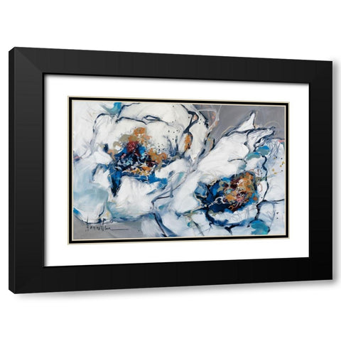 Softly Blooming Black Modern Wood Framed Art Print with Double Matting by Fitzsimmons, A.