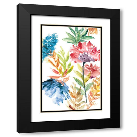 Lush Floral II Black Modern Wood Framed Art Print with Double Matting by Meyers, Rebecca