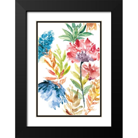 Lush Floral II Black Modern Wood Framed Art Print with Double Matting by Meyers, Rebecca