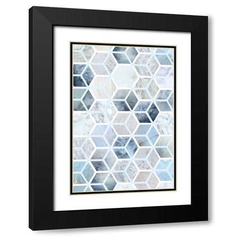 Cube Matrix I Black Modern Wood Framed Art Print with Double Matting by Alvarez, Genesis