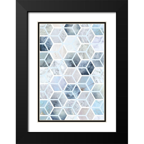 Cube Matrix I Black Modern Wood Framed Art Print with Double Matting by Alvarez, Genesis