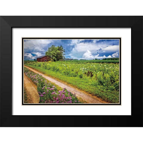 Family Farm Black Modern Wood Framed Art Print with Double Matting by Celebrate Life Gallery