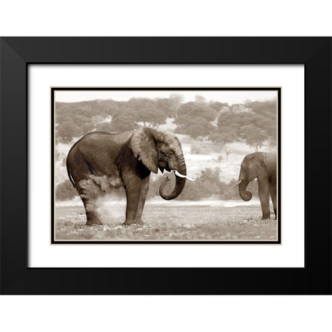 Bath Time Black Modern Wood Framed Art Print with Double Matting by Llovet, Jorge