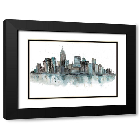 Downtown Black Modern Wood Framed Art Print with Double Matting by Meyers, Rebecca