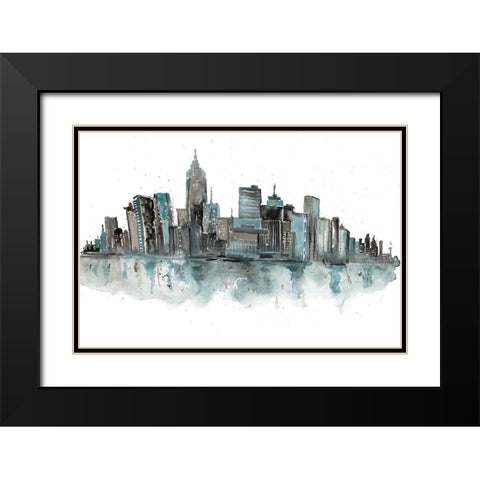 Downtown Black Modern Wood Framed Art Print with Double Matting by Meyers, Rebecca
