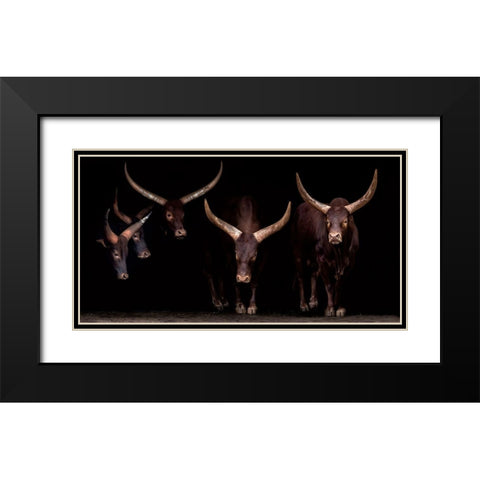 Syndicate Black Modern Wood Framed Art Print with Double Matting by Ortega, Xavier