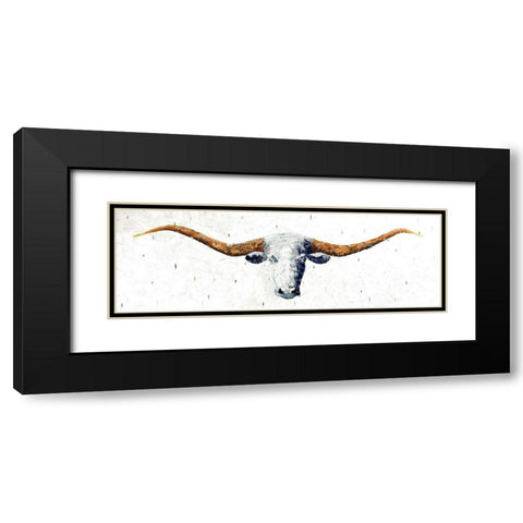 Longhorn Black Modern Wood Framed Art Print with Double Matting by Pelkey, Marvin
