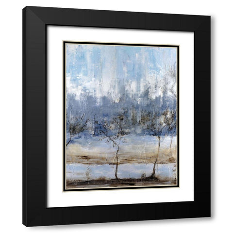 Anchored In Blue I Black Modern Wood Framed Art Print with Double Matting by Kadmiri, Aziz