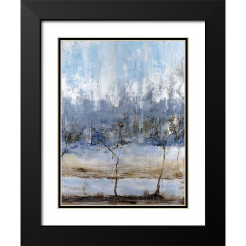 Anchored In Blue I Black Modern Wood Framed Art Print with Double Matting by Kadmiri, Aziz