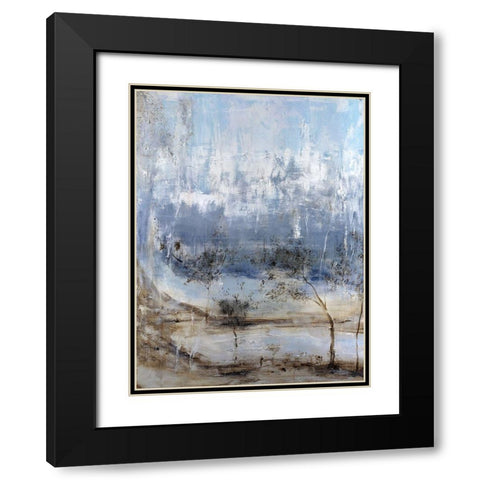 Anchored In Blue II Black Modern Wood Framed Art Print with Double Matting by Kadmiri, Aziz