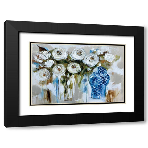 Dutch Bouquet Black Modern Wood Framed Art Print with Double Matting by Jones, A.