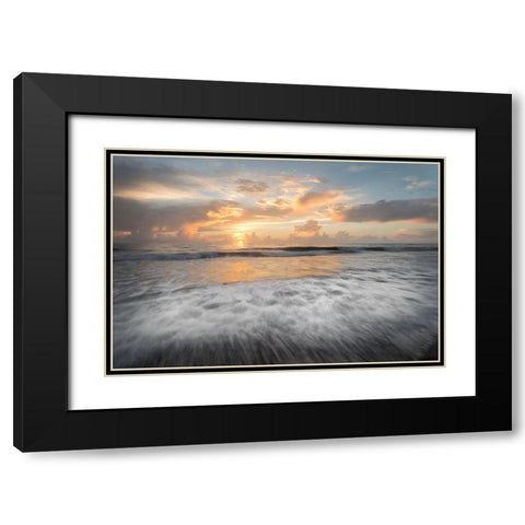 Pale Sunrise Black Modern Wood Framed Art Print with Double Matting by Burt, D.