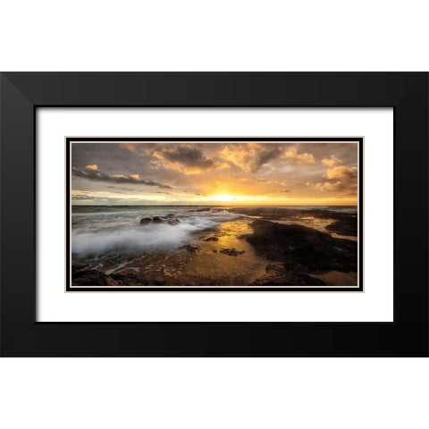 Serenity Black Modern Wood Framed Art Print with Double Matting by Burt, D.