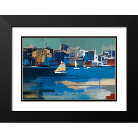 Sunday Sail Black Modern Wood Framed Art Print with Double Matting by Fitzsimmons, A.