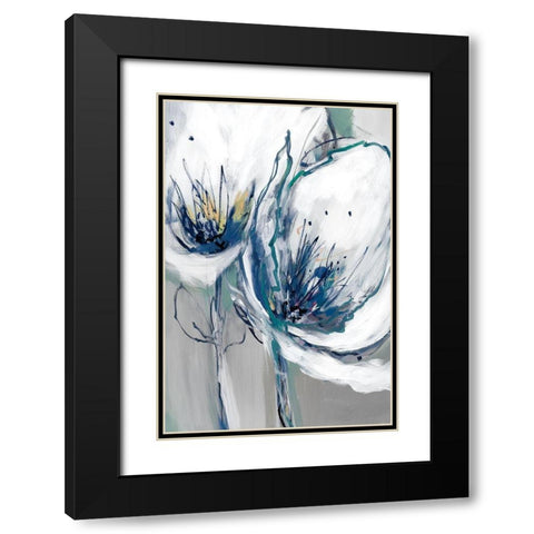 Seafoam Blooms II Black Modern Wood Framed Art Print with Double Matting by Fitzsimmons, A.