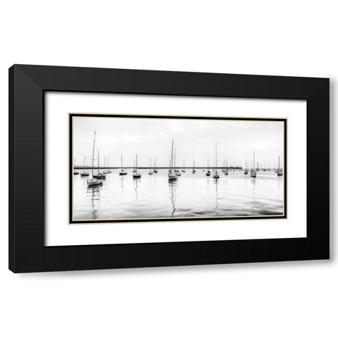 Anchored Sails Black Modern Wood Framed Art Print with Double Matting by Frank, Assaf