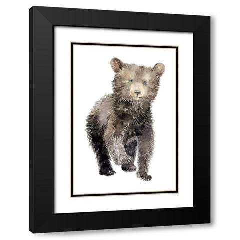 Baby Bear Black Modern Wood Framed Art Print with Double Matting by Markelova, Elena