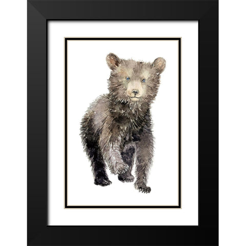 Baby Bear Black Modern Wood Framed Art Print with Double Matting by Markelova, Elena