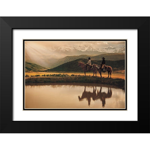 Rays on the Peak Black Modern Wood Framed Art Print with Double Matting by Smith, Ken