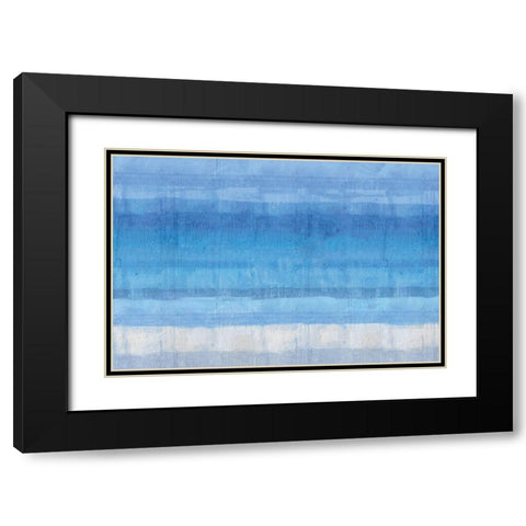 Blue Abstract Black Modern Wood Framed Art Print with Double Matting by Wiley, Marta G.