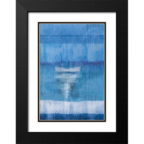 Blue Boat Black Modern Wood Framed Art Print with Double Matting by Wiley, Marta G.