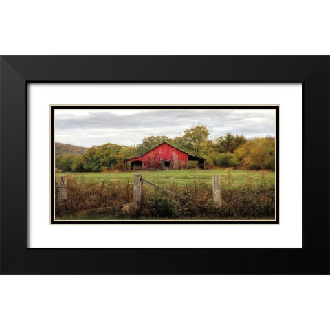 Down On The Farm Black Modern Wood Framed Art Print with Double Matting by Burt, D.