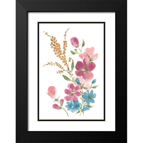 Boho Flower Bouquet I Black Modern Wood Framed Art Print with Double Matting by St. Amant, Yvette