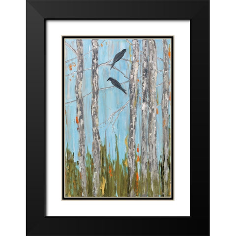 Les Canaris II Black Modern Wood Framed Art Print with Double Matting by Kadmiri, Aziz