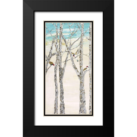 Zanoba Birds II Black Modern Wood Framed Art Print with Double Matting by Kadmiri, Aziz