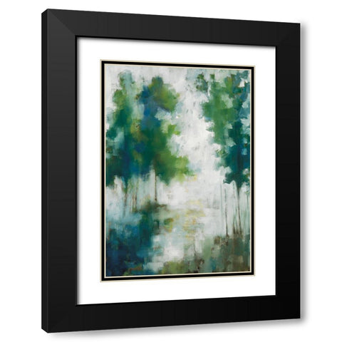 Lakehouse Trees Black Modern Wood Framed Art Print with Double Matting by Ellens, Jacqueline
